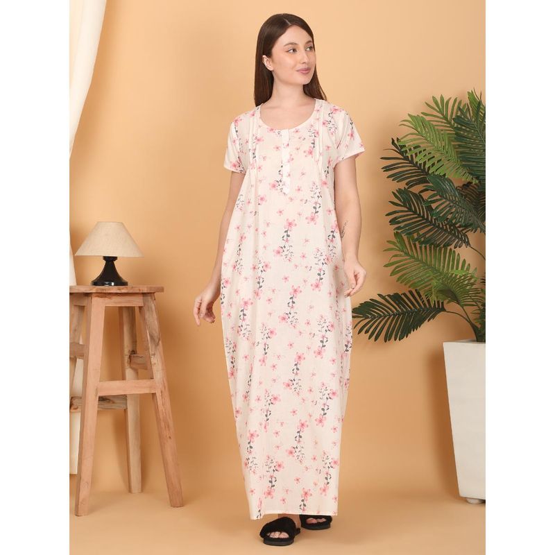 Flower Printed Night Dress