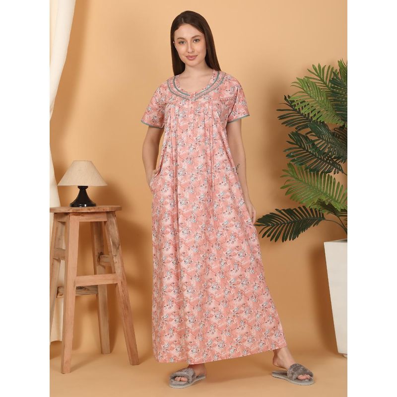 Flower Printed Night Dress main image 1