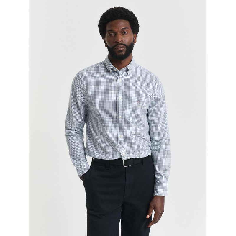 GANT Men Multi-Color Micro Check Pleated Shirt (S)