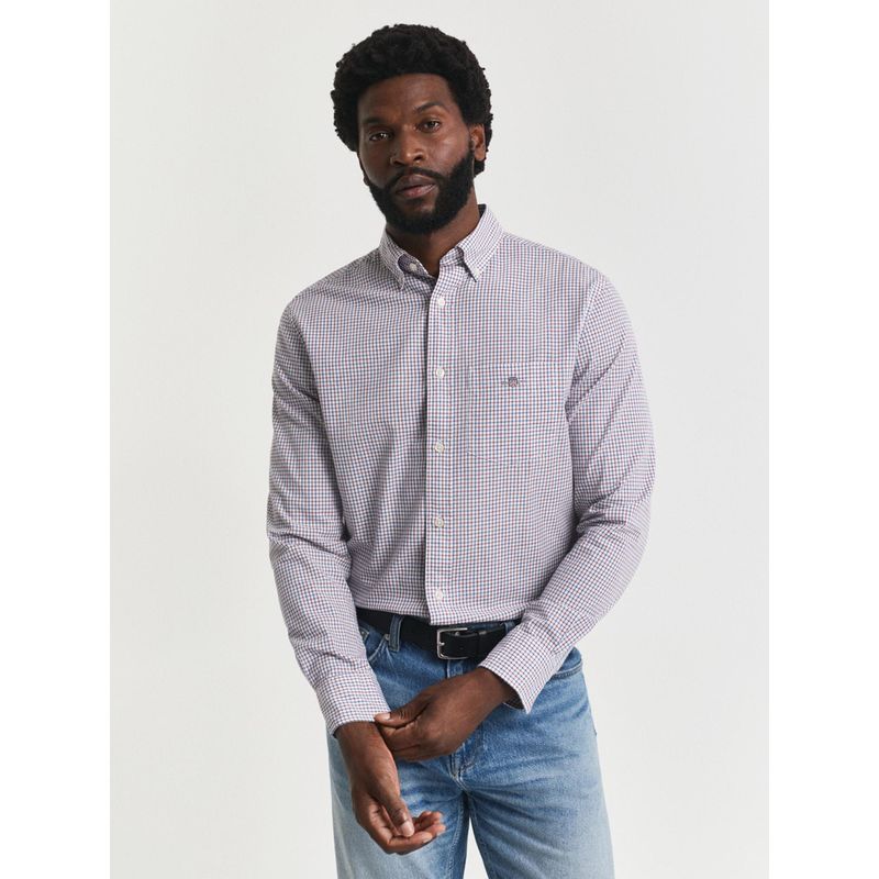 GANT Men Multi-Color Micro Check Pleated Shirt (S)