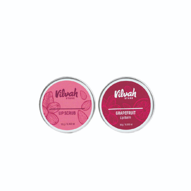 Buy Vilvah Store Grapefruit Lip Balm & Lip Scrub Combo Online