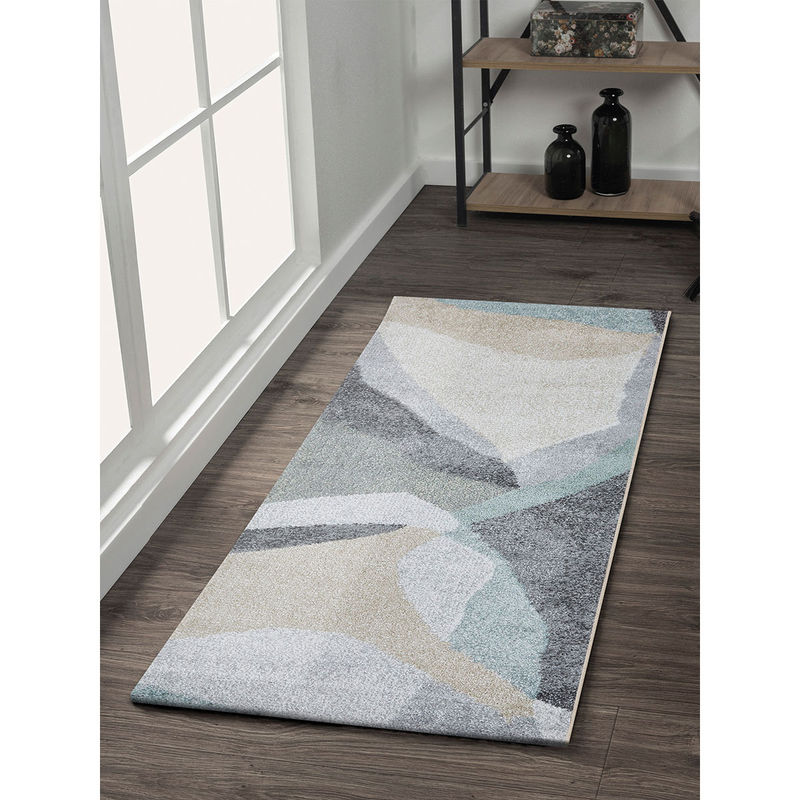 OBSESSIONS Charcoal Abstract Bedside Runner (2x5 Feet)