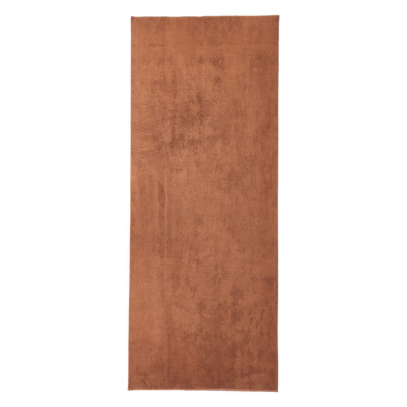 OBSESSIONS Brown Solid/Plain Bedside Runner (2x5 Feet)