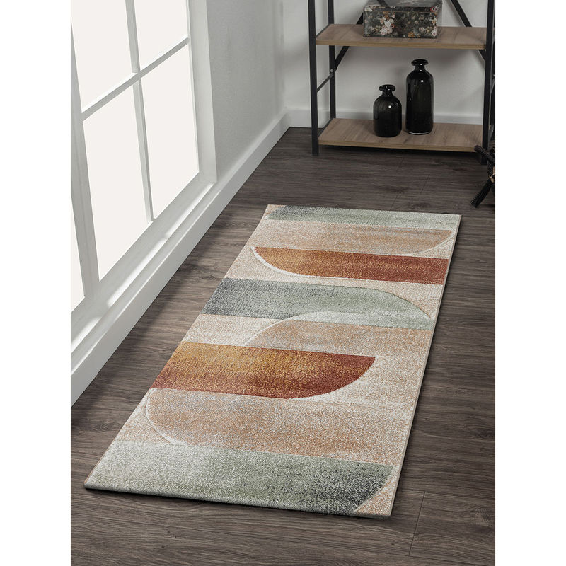 OBSESSIONS Rust Abstract Bedside Runner (2x5 Feet)