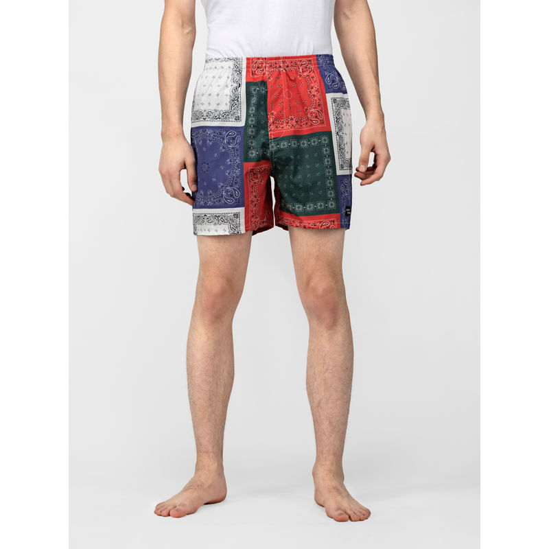 Whats Down Scarf Print Boxers - Multi-Color (S)
