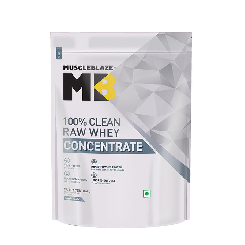 MuscleBlaze Raw Whey Protein Concentrate 80% - Unflavoured