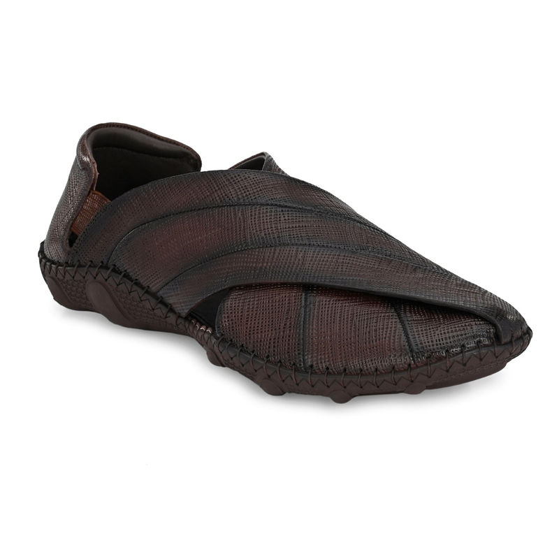 Hitz Brown Leather Sandal - Uk 6