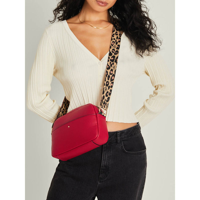 Buy Accessorize London Women's Red bing Curved Camera Sling Bag Online