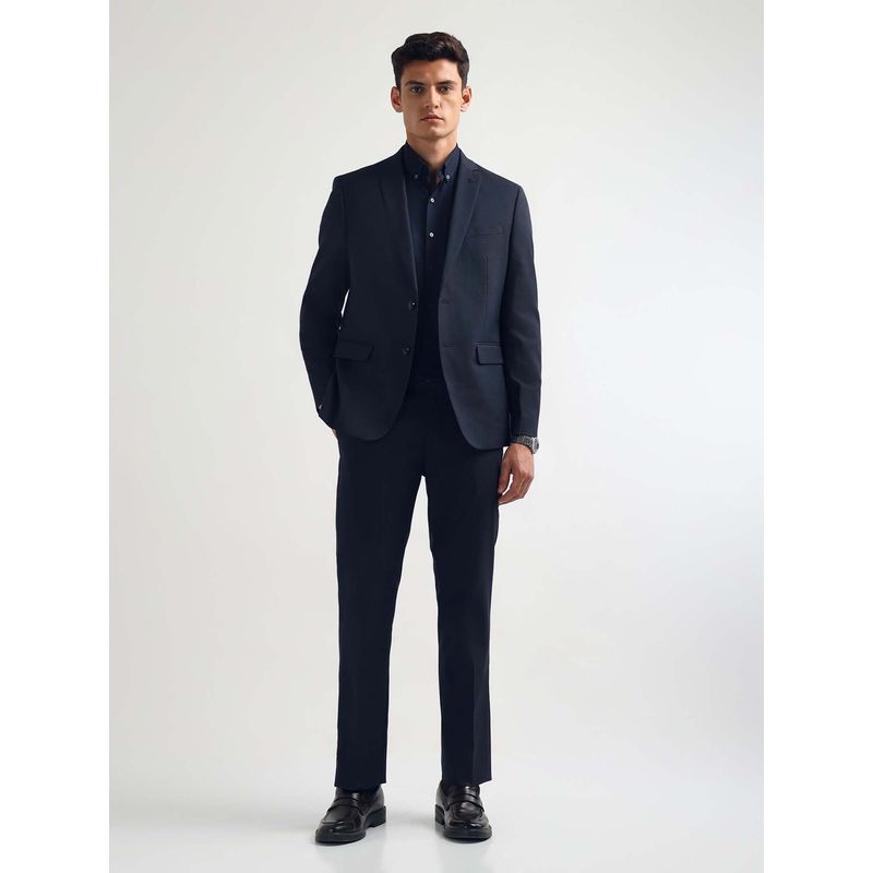 Arrow Men Navy Blue Tailored Fit Textured Suit (36)