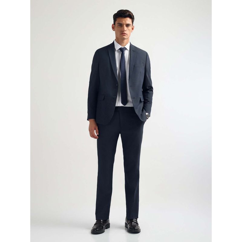Arrow Men Blue Tailored Fit Textured Suit (40)
