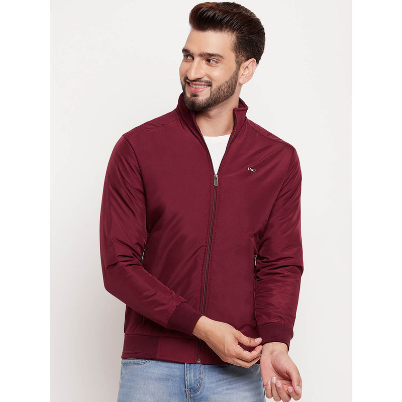 SPIRIT Men Wine Solid Jacket (2XL)