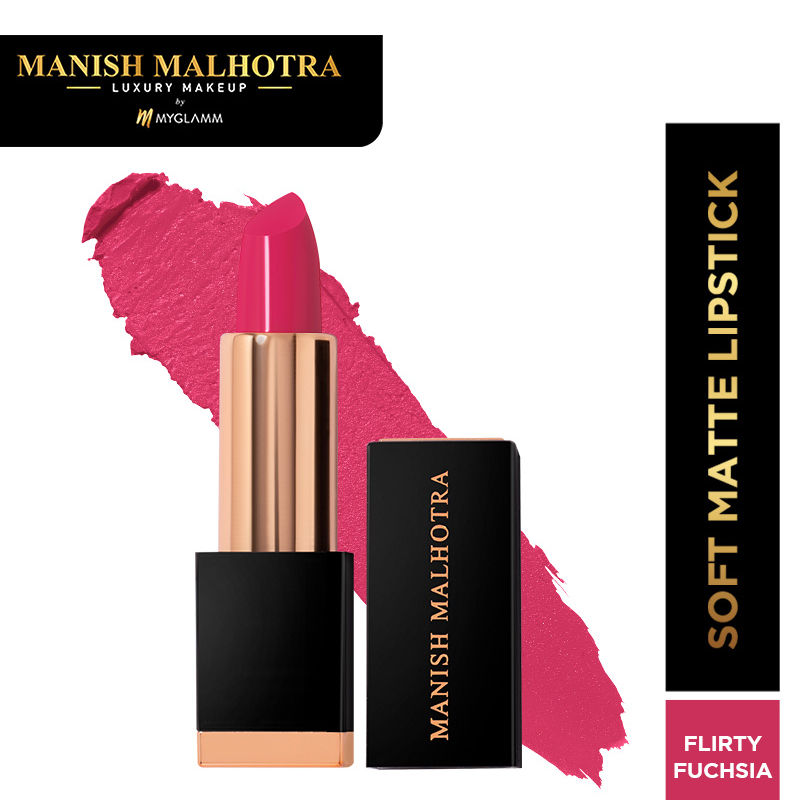 Manish Malhotra Beauty By MyGlamm Soft Matte Lipstick-Flirty Fuchsia