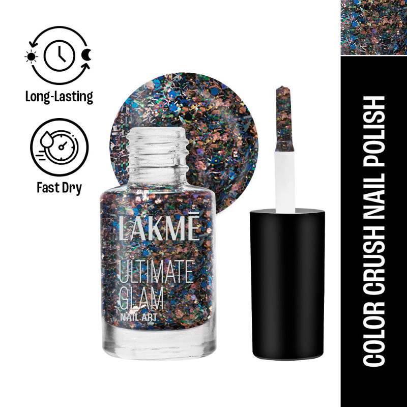 Lakme Color Crush Nail Art, Glitterati G12 Fun Nail Art with Lakme Nail Polish