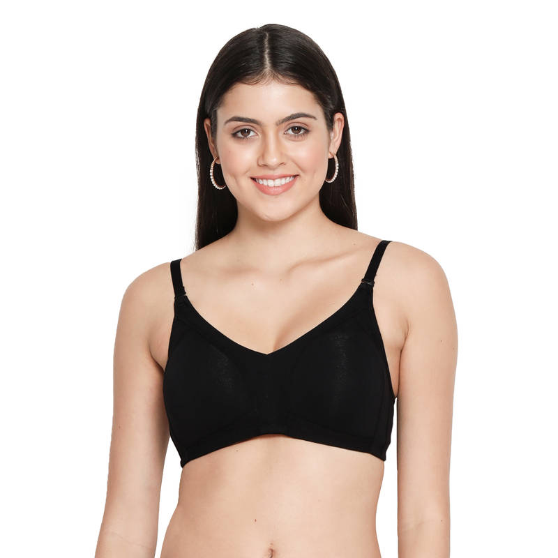 Shyaway Susie Wirefree Full Coverage Non padded M Frame Hi Support Minimiser Bra-Black (34B)