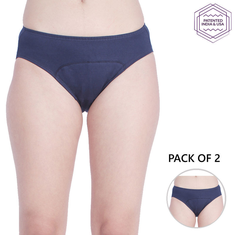 Adira Pack of 2 Period Hipsters - Blue (M)
