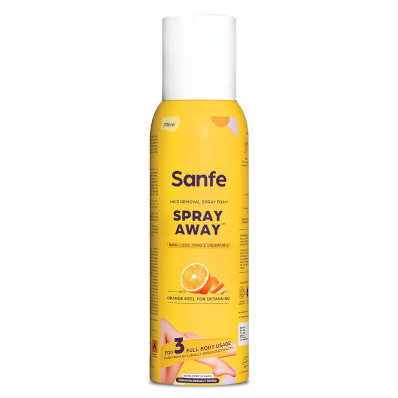 Sanfe Painless & Detan Hair Removal Spray Cream For Women Chest, Legs, Arms & Underarm