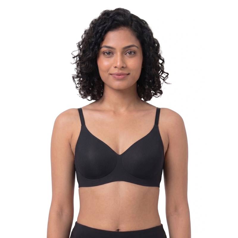 BLOSSOM Women Medium Support Wire-Free Seamless Bra with Removable Padded Cups (34B)