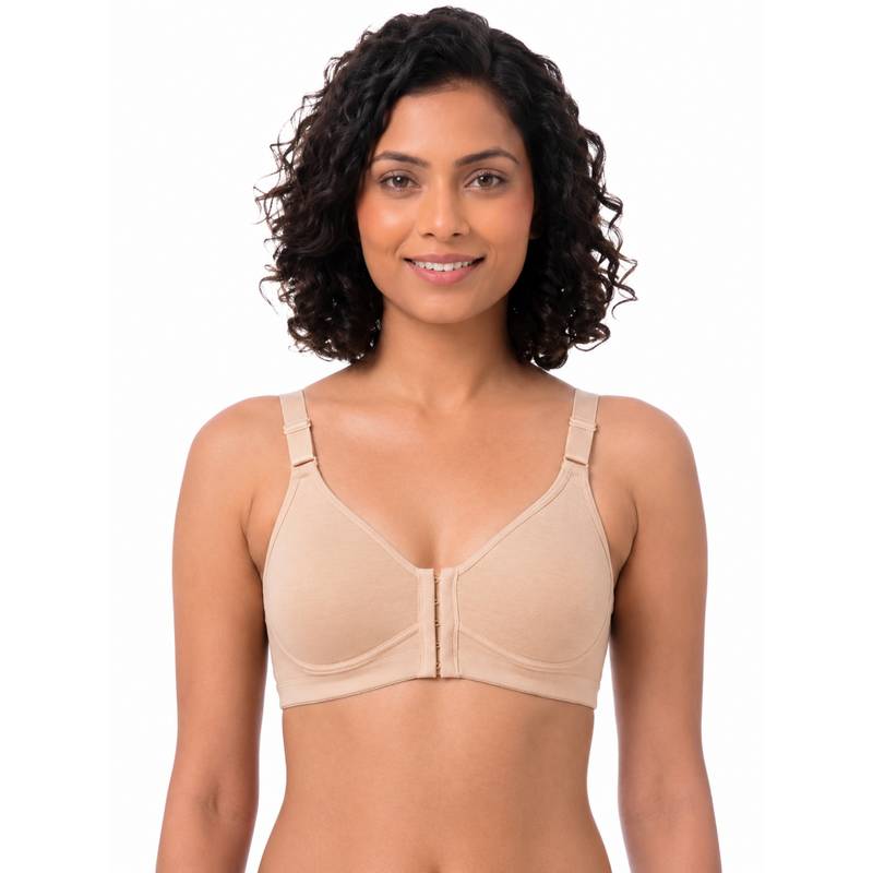 BLOSSOM Women Full Coverage Seamed Nipple Concealer Non-Padded Front Open Bra (36B)