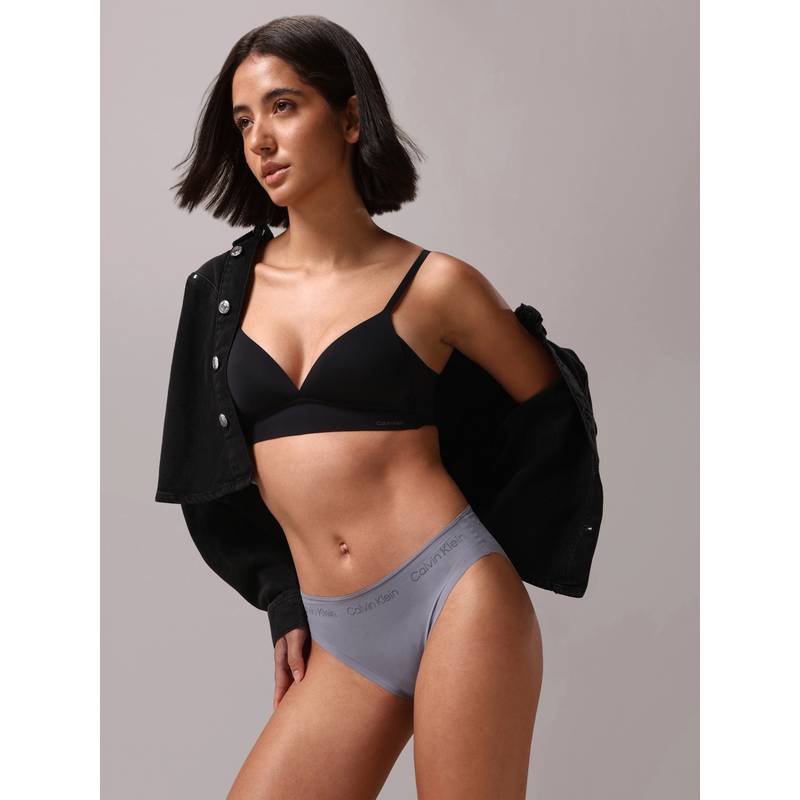 Calvin Klein Grey Solid Mid Rise Bikini-Brief (L)