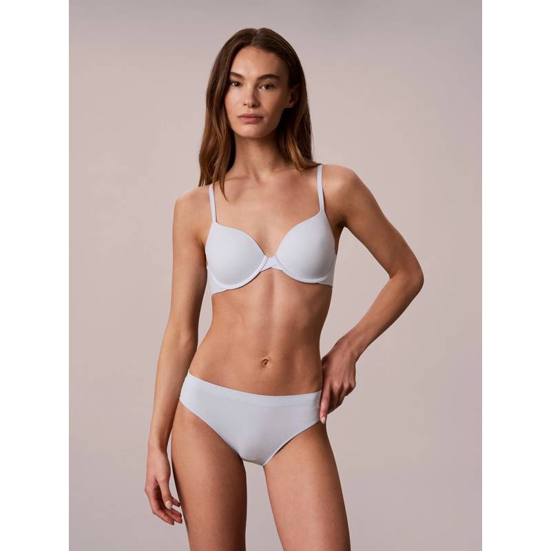 Calvin Klein Blue Solid Mid Rise Bikini-Brief (L)