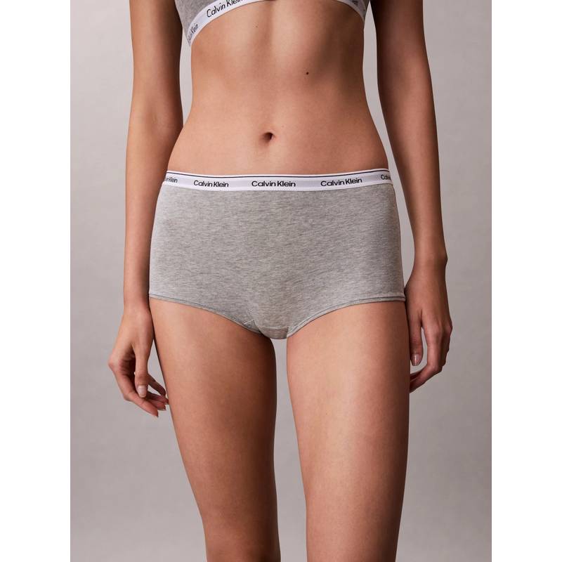 Calvin Klein Grey Solid Mid Rise Boy-Shorts (L)