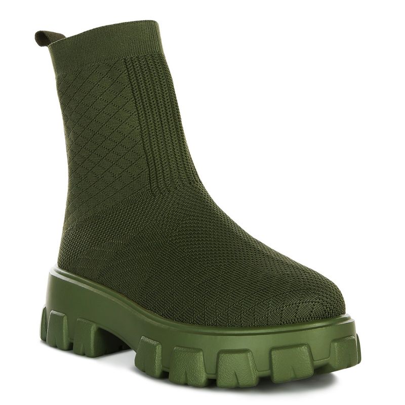 London Rag Solid Olive Casual Boots (EURO 37)