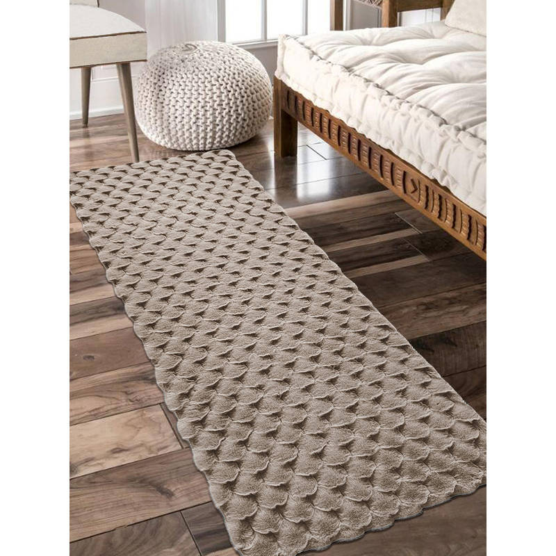 OBSESSIONS Muffin Solid Bedside Runner D Beige (5 x 2 Feet)