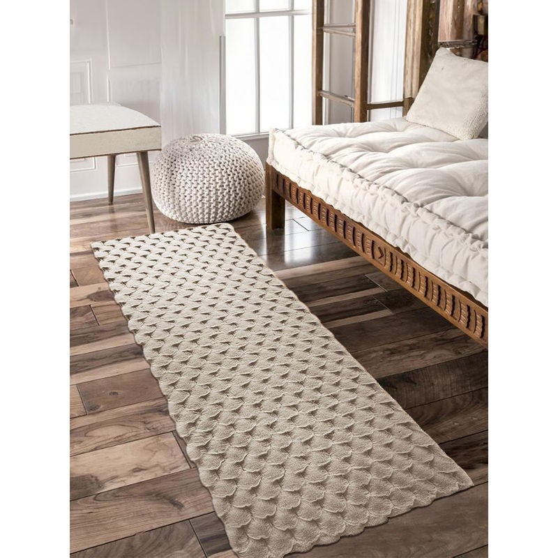 OBSESSIONS Muffin Solid Bedside Runner Stone (5 x 2 Feet)
