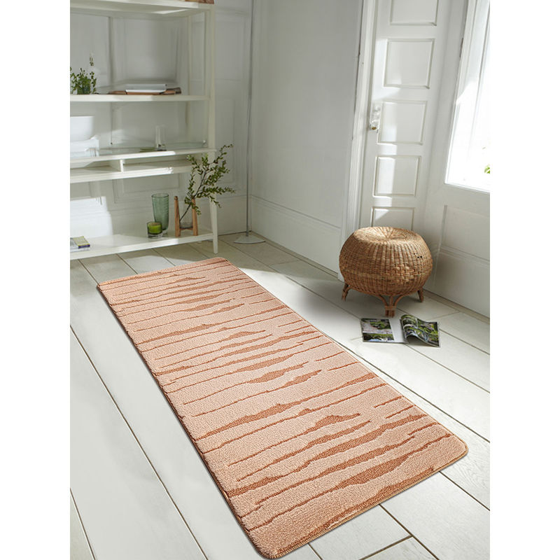 OBSESSIONS Lynx Solid Bedside Runner Peach (5 x 2 Feet)