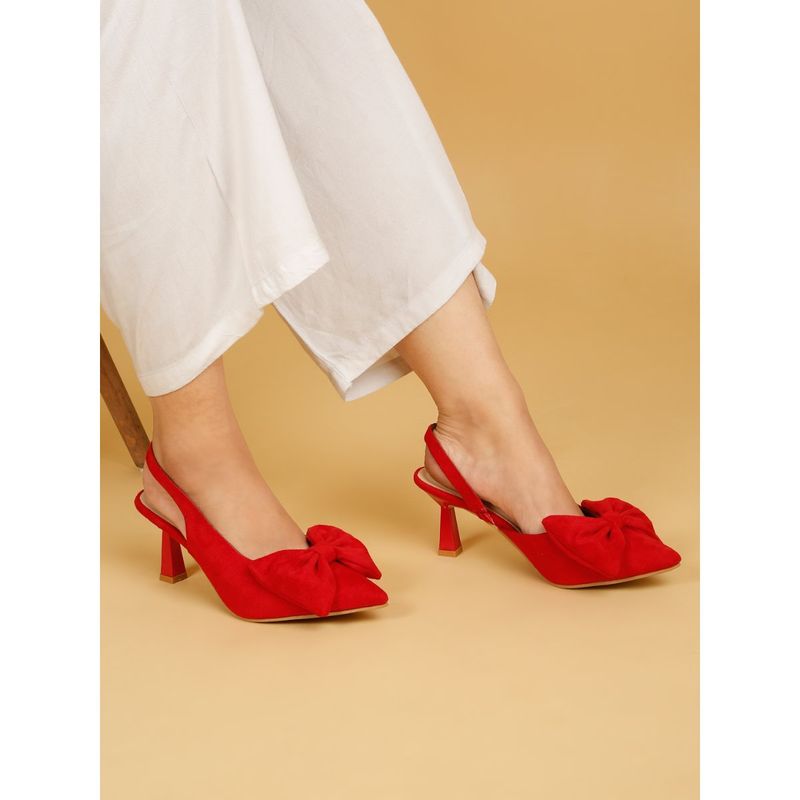 Flat n Heels Women Red Sandal Heels (EURO 41)