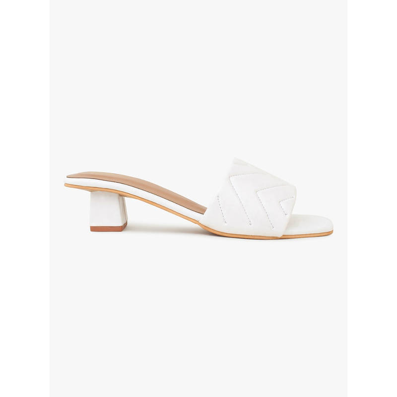 Insaddlers Caual Blocke Heeled Sandals White (EURO 37)