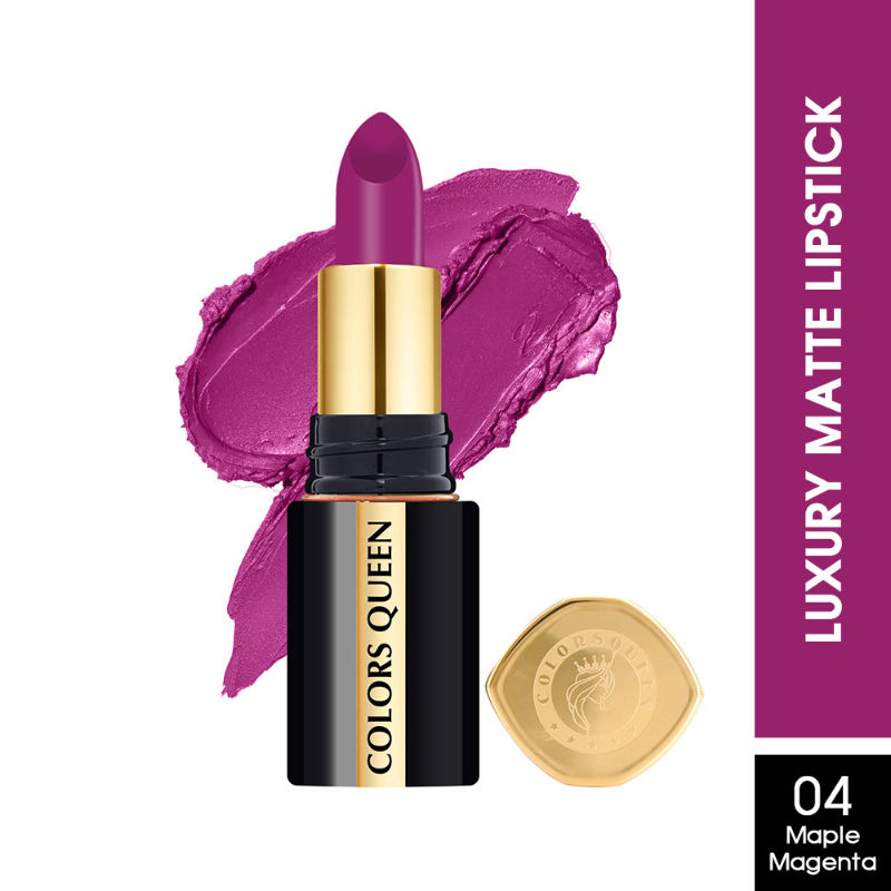 Colors Queen Luxury Matte Non Transfer Lipstick - 04 Maple Magenta
