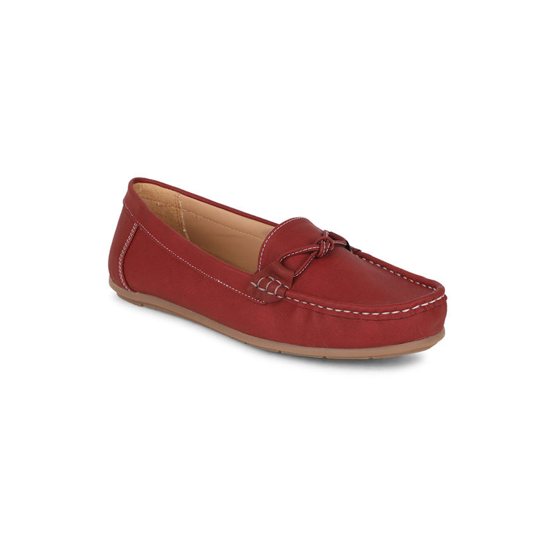 Bata Solid Red Loafers (UK 5)