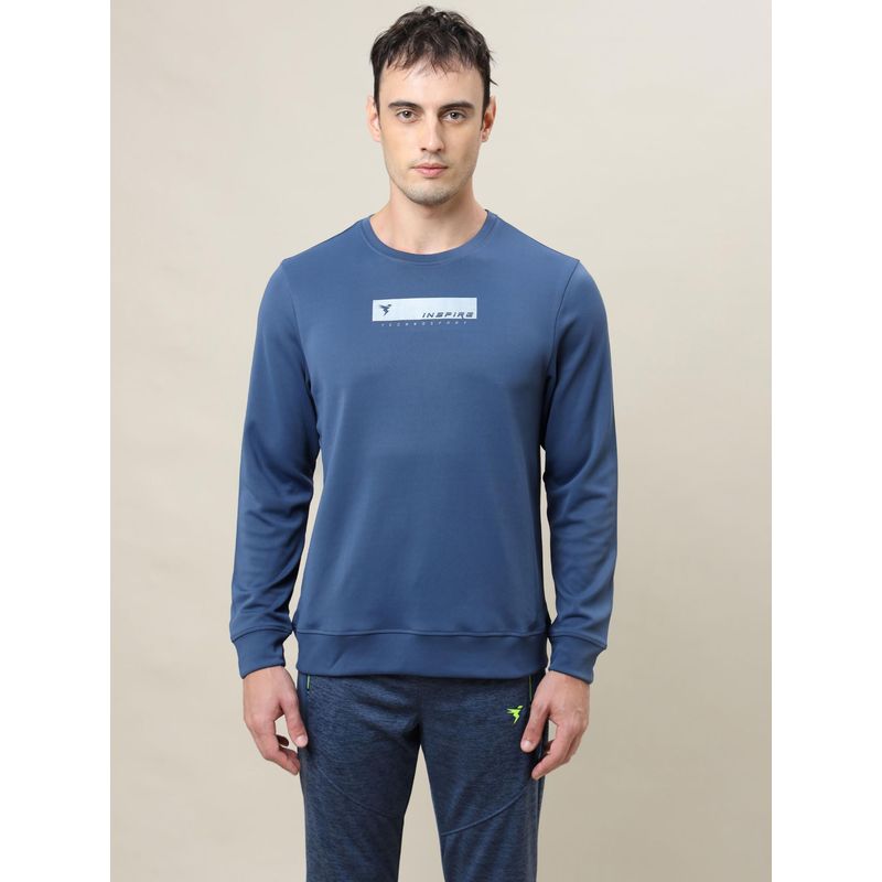 Technosport Blue Men's Slim Fit Sports Sweatshirt with Elasto Plus (XL)