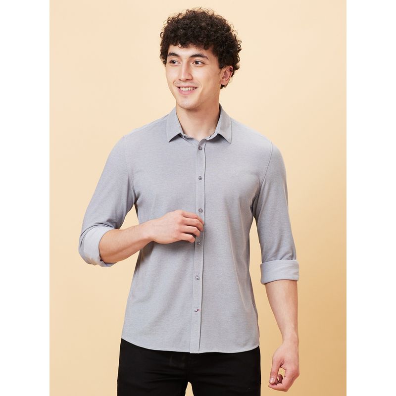 Being Human Grey Shirt Full Sleeves Double Collar (S)