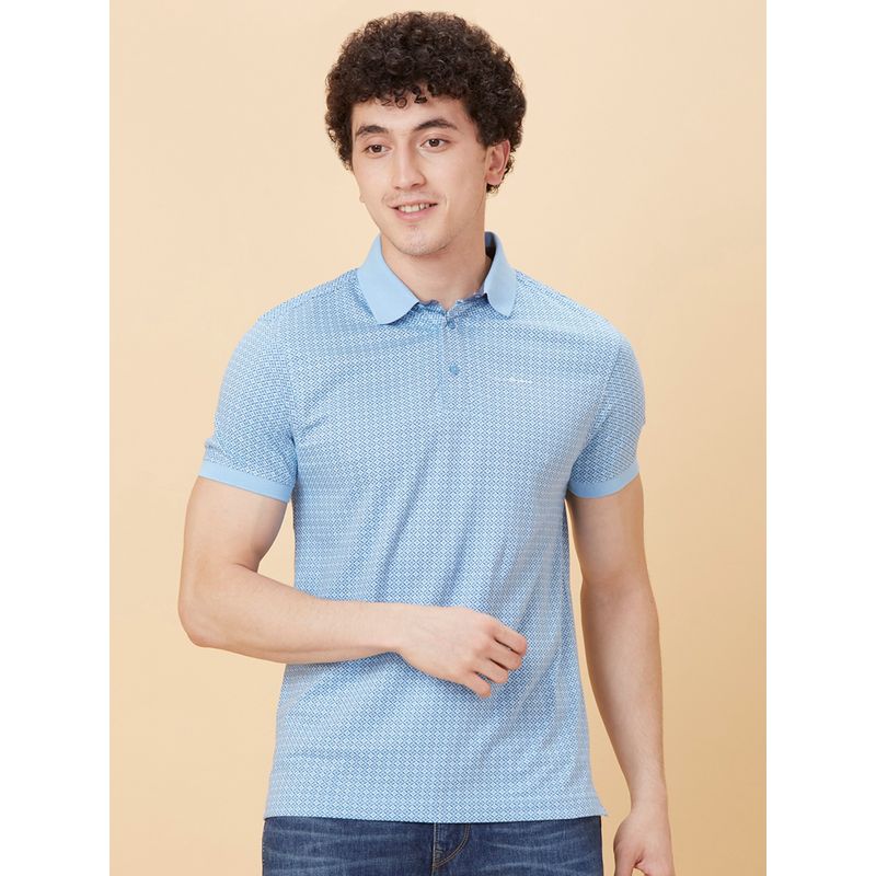 Being Human Light Blue Half Sleeves Polo Neck T-Shirt (3XL)