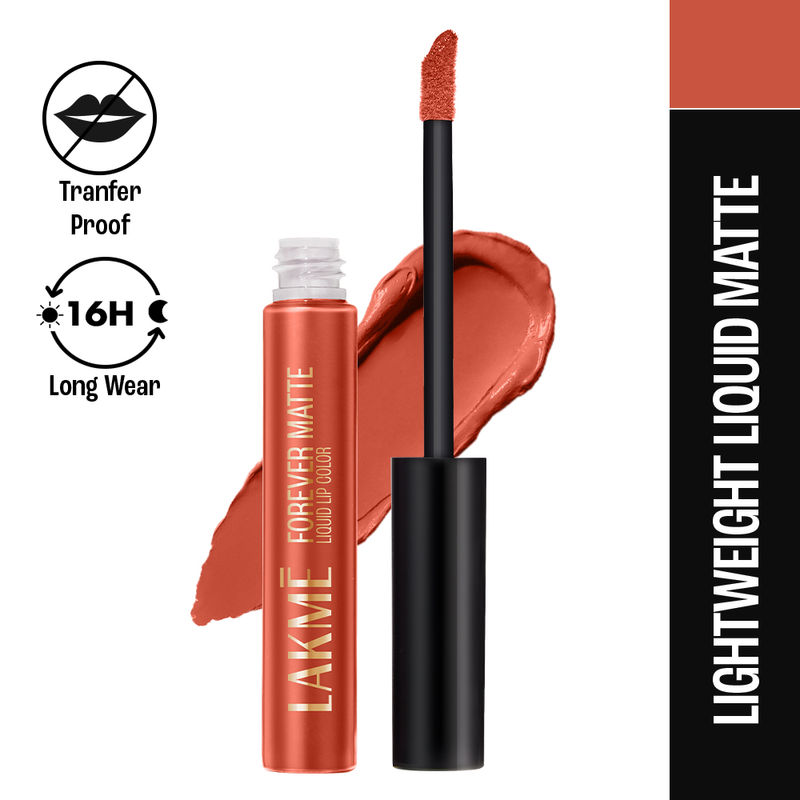Lakme Forever Matte Liquid Lip Color - Orange Tango