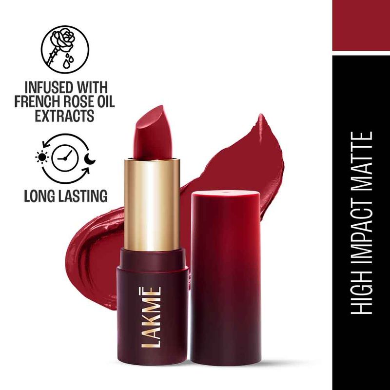 Lakme Cushion Matte Long Lasting Lipstick - Red Wine