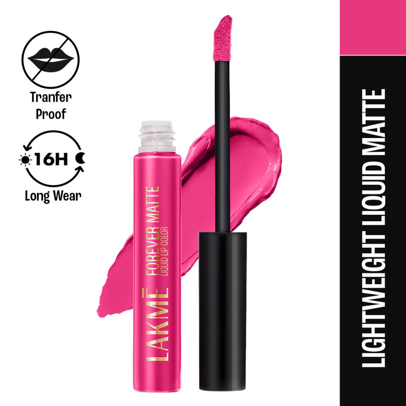 Lakme Forever Matte Liquid Lip Color - Pink Prom