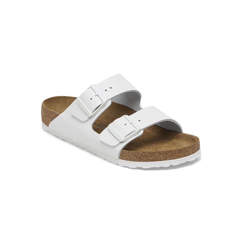 Birkenstock Arizona Unisex White Natural Leather Two Strap Sandals (EURO 40)
