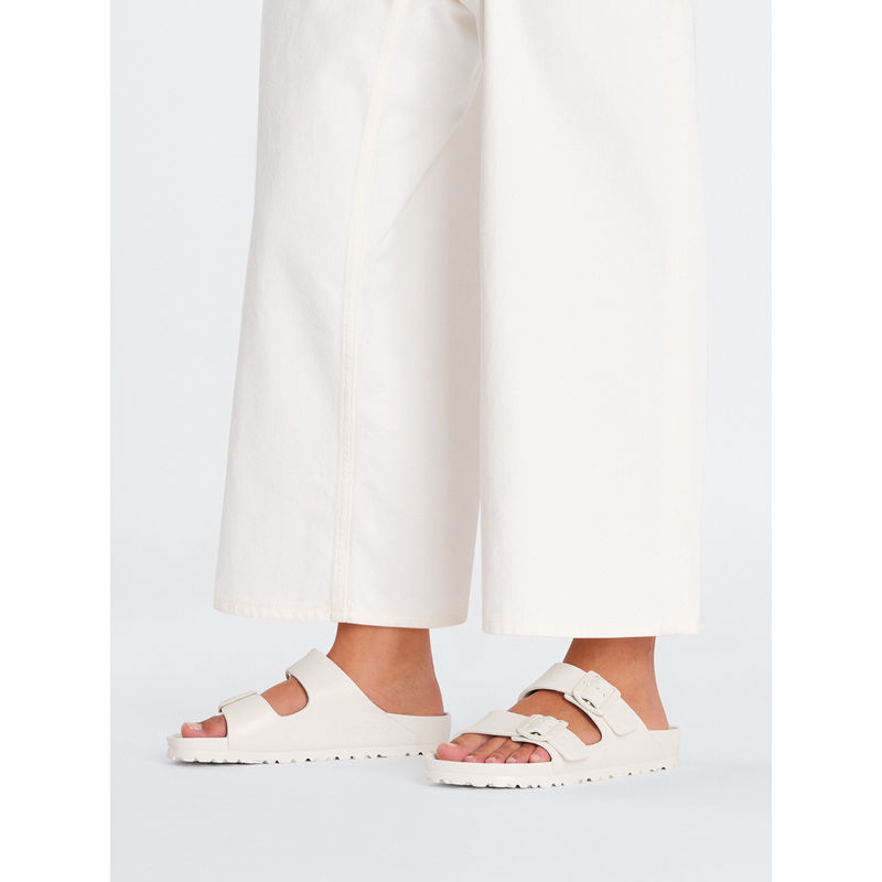Birkenstock Arizona Unisex Eggshell White Eva Two Strap Sliders (EURO 39)