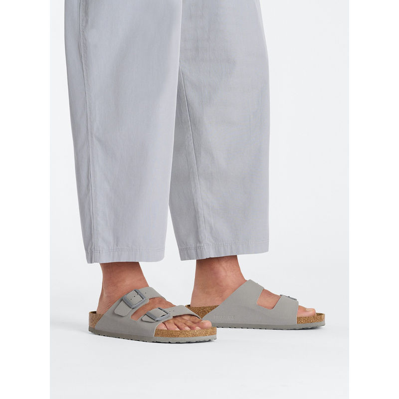 Birkenstock Arizona Unisex Grey Birko-Flor Two Strap Sandals (EURO 41)
