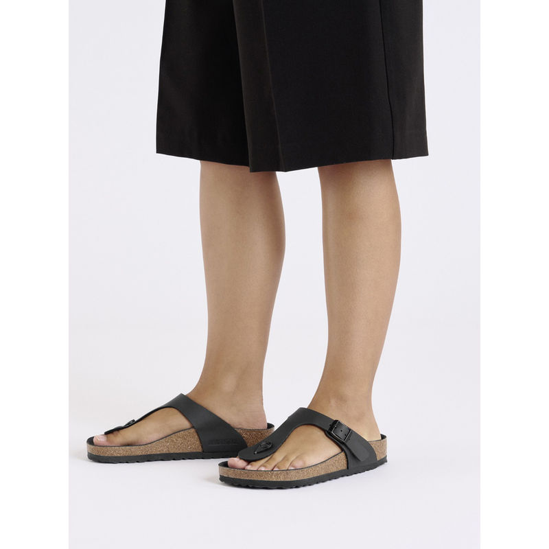 Birkenstock Gizeh Unisex Triples Black Birko-Flor Sandals (EURO 35)