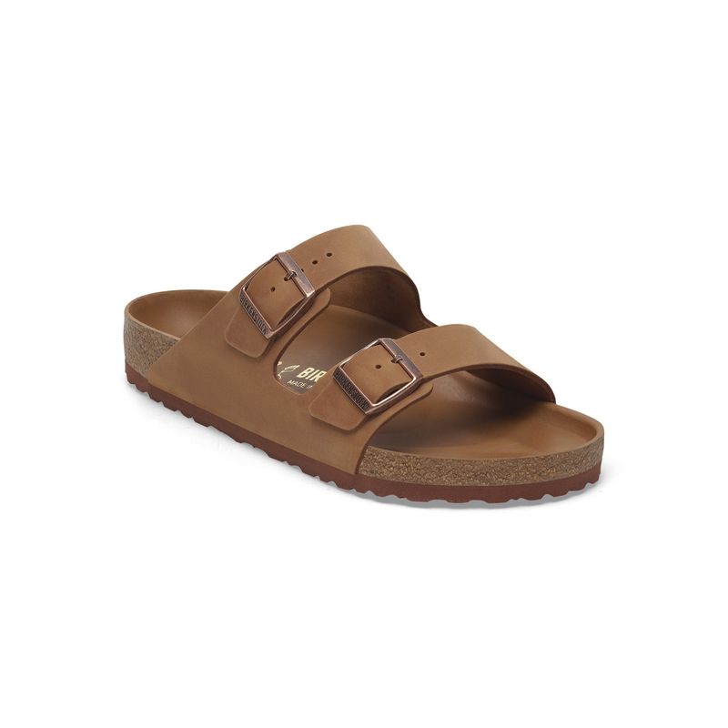 Birkenstock Arizona Unisex Brown Natural Leather Oiled Two Strap Sandals (EURO 42)