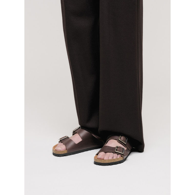 Birkenstock Arizona Wire Buckle Men Brown Natural Leather Two Strap Sandals (EURO 40)