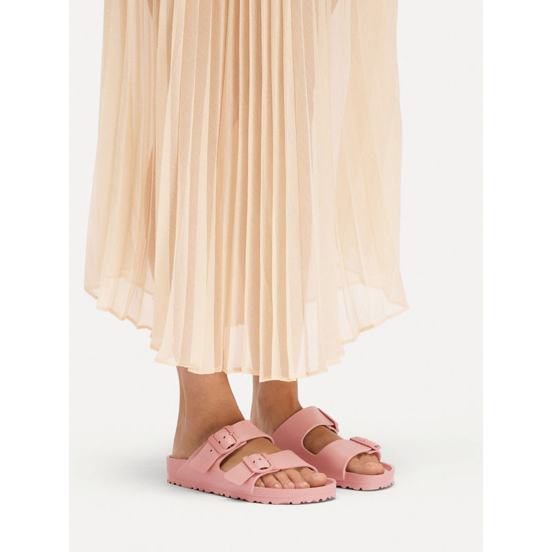 Birkenstock Arizona Unisex Pink Clay Eva Two Strap Sliders (EURO 35)