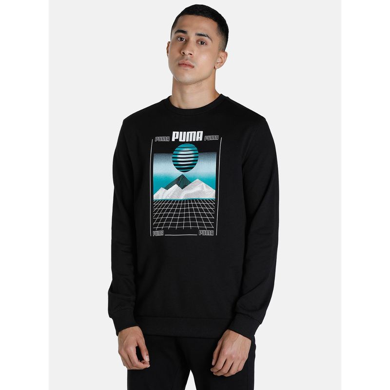 Puma Graphic Mens Black Sweatshirt (XL)
