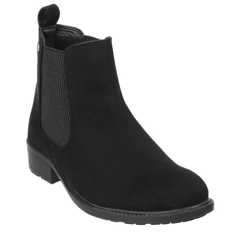 Mochi Solid-Plain Black suede Chelsea Boots (EURO 36)