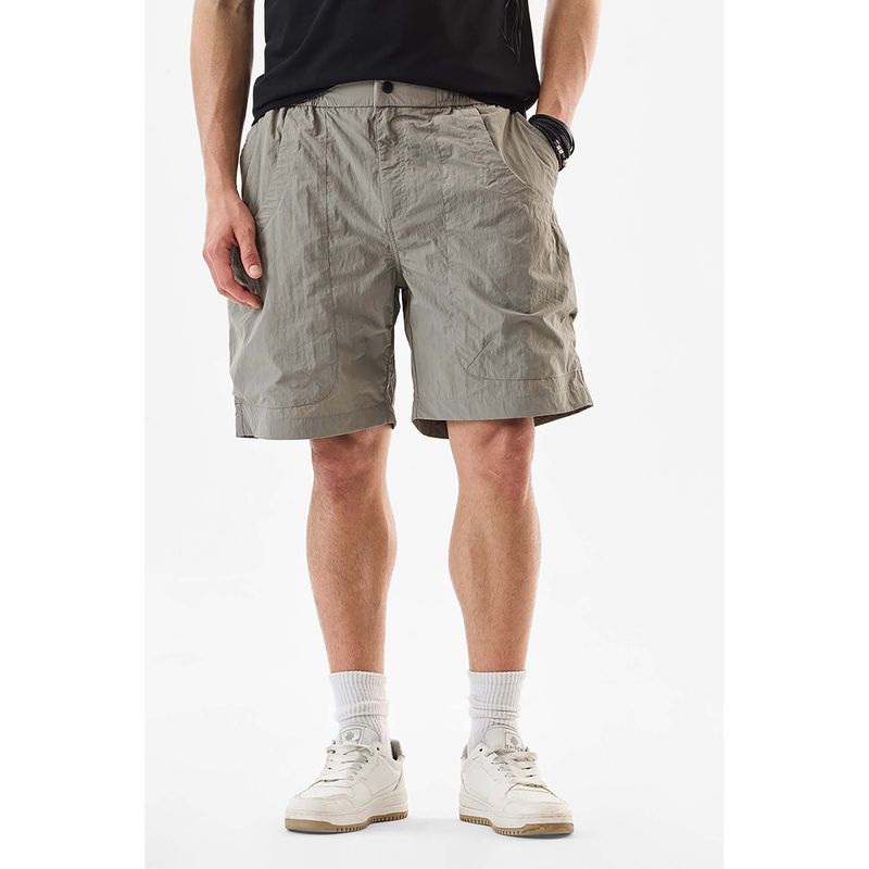 Snitch Grey Solid Loose Casual Shorts (28)