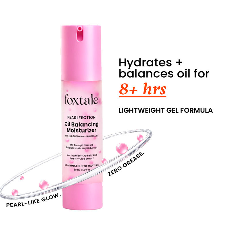 Foxtale Niacinamide & Cica Oil Balancing Moisturizer For Oily Skin, Lightweight & Non-Greasy